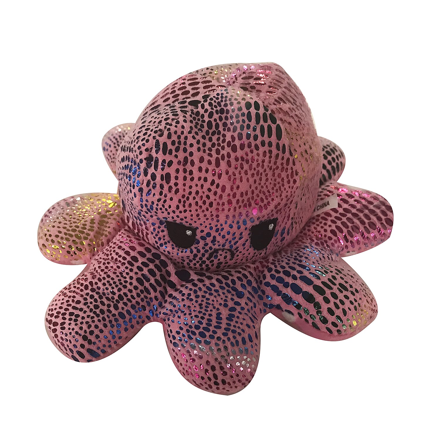 Set of 2 - 20cm Reversible Happy Sad Octopus Plush Toy - Purple, Blue and Light Pink