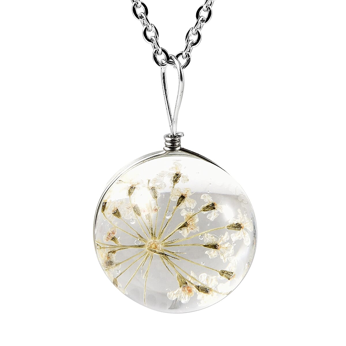 Glass Pendant with Chain  0.010  Ct.
