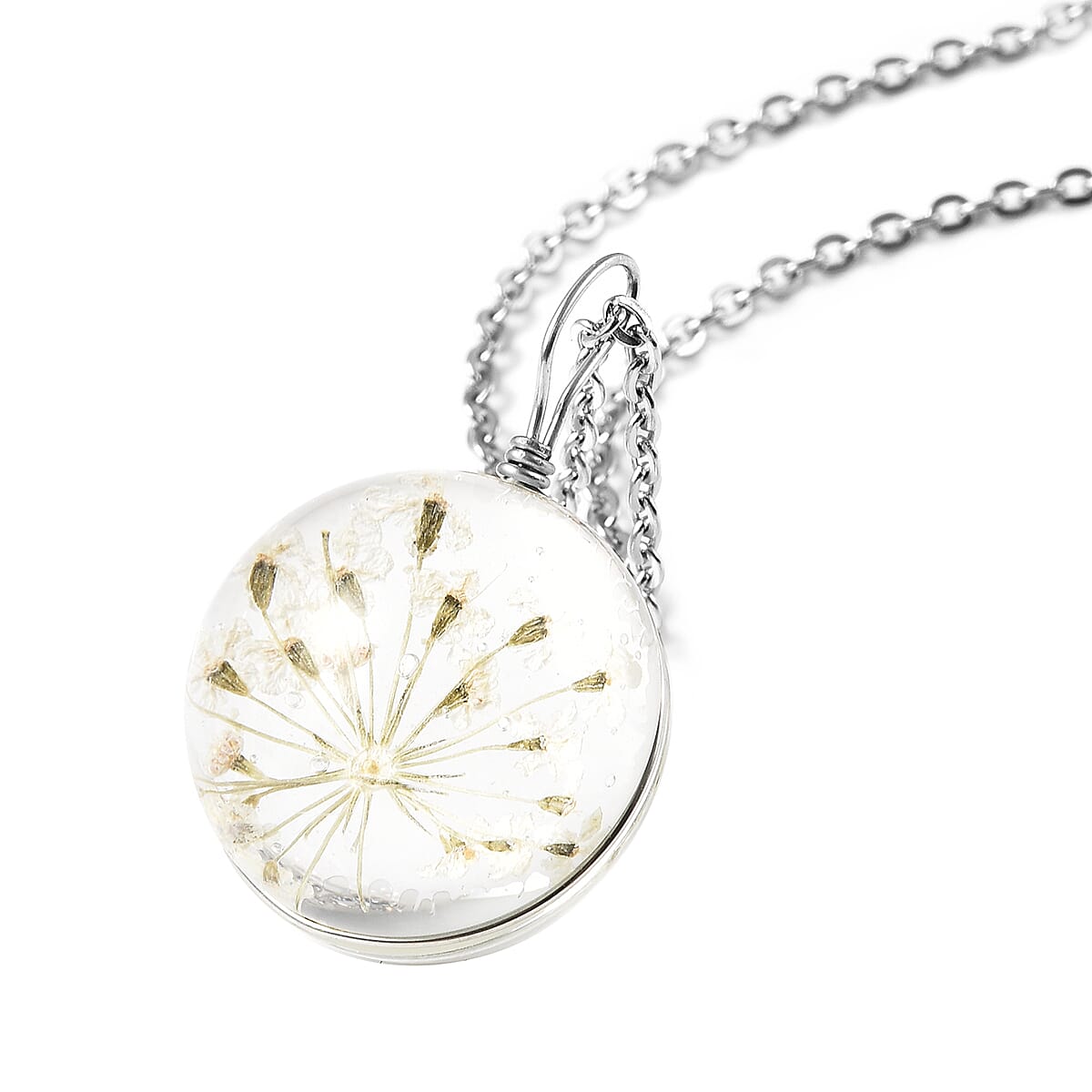 Glass Pendant with Chain  0.010  Ct.