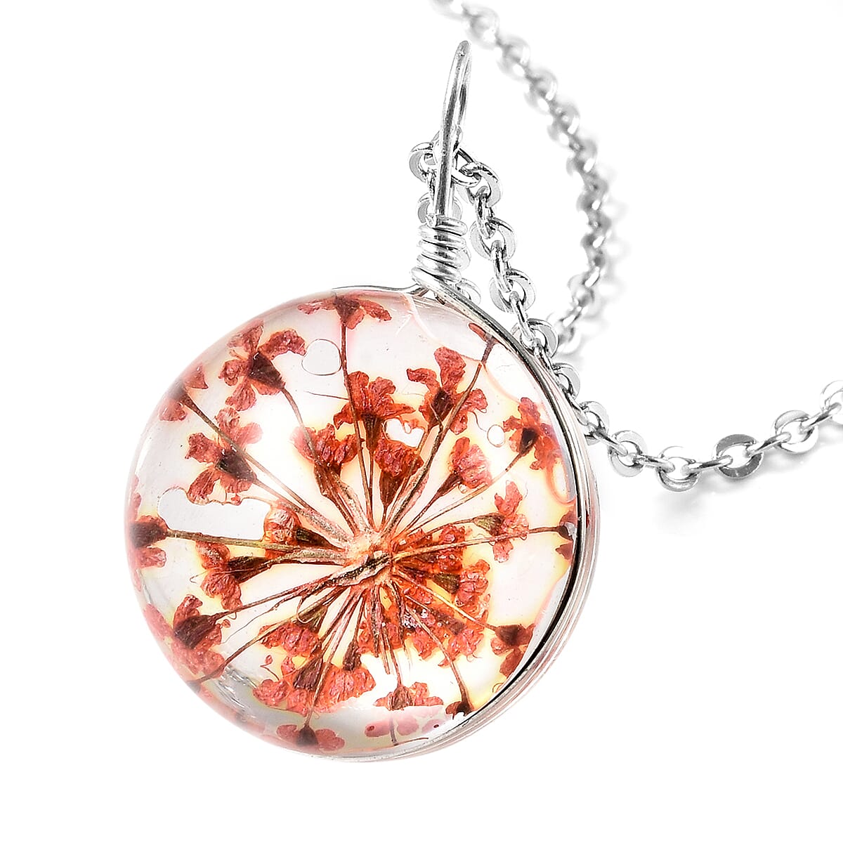 Glass Pendant with Chain  0.010  Ct.