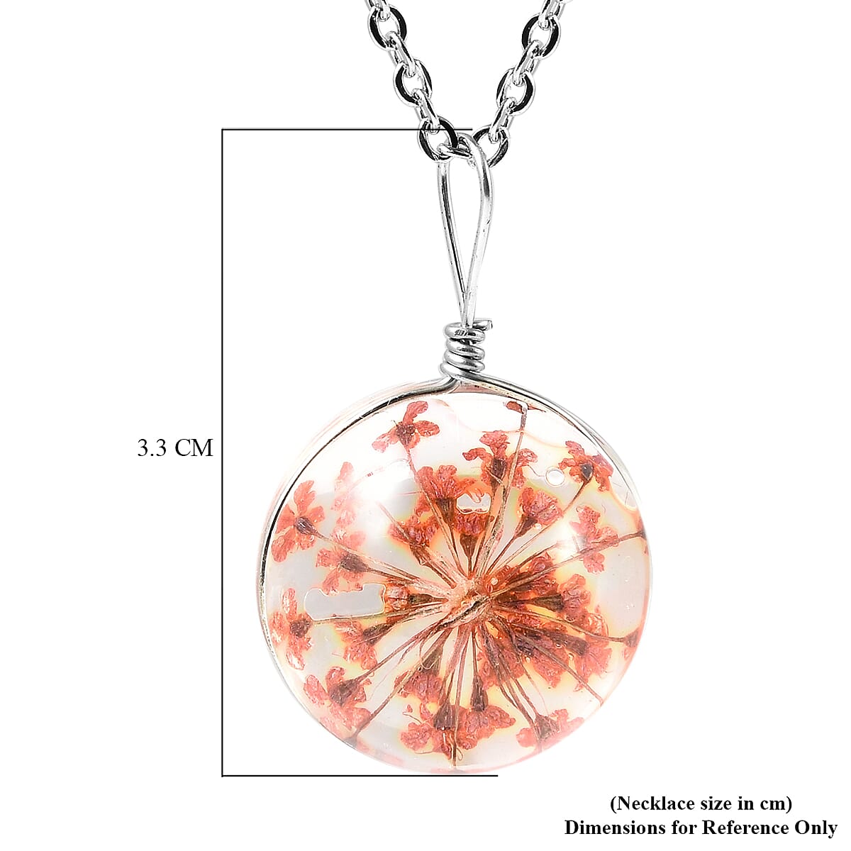 Glass Pendant with Chain  0.010  Ct.