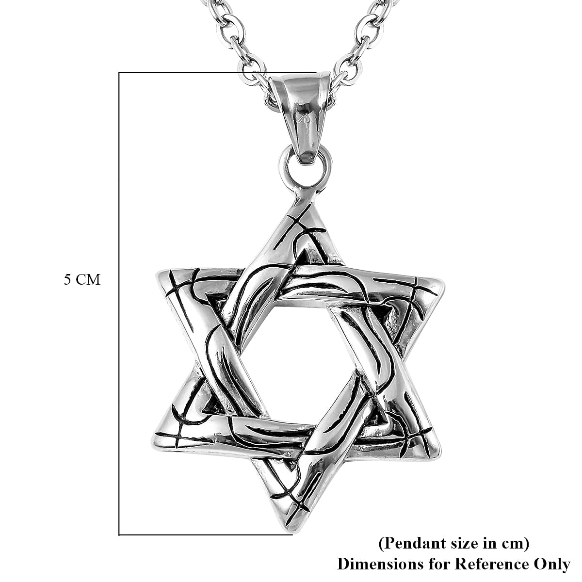 Star Pendant with Chain (Size 23.5) in Stainless Steel
