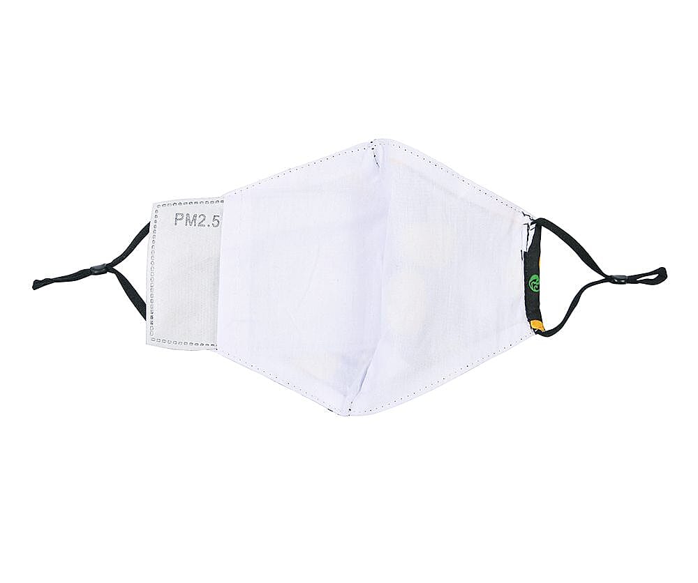 Set of 2 - Washable and Reusable Double Layer Halloween Pumpkin Ghosts/Witches Hat Cat Face Covering with Cotton Filters (Size 20x14.5 Cm)