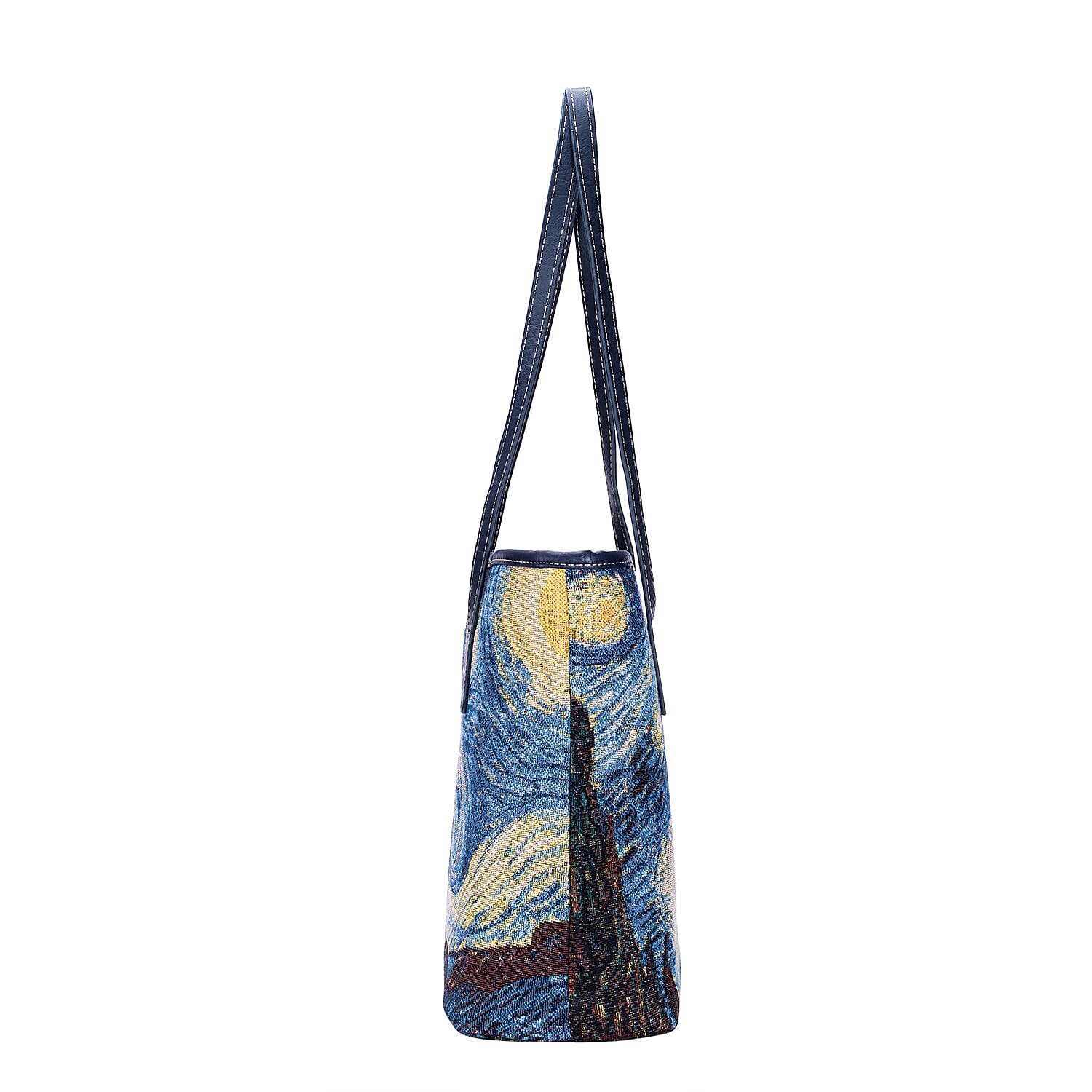 Signare Tapestry - Starry Night Artwork Tote Bag with Dark Blue Scarf