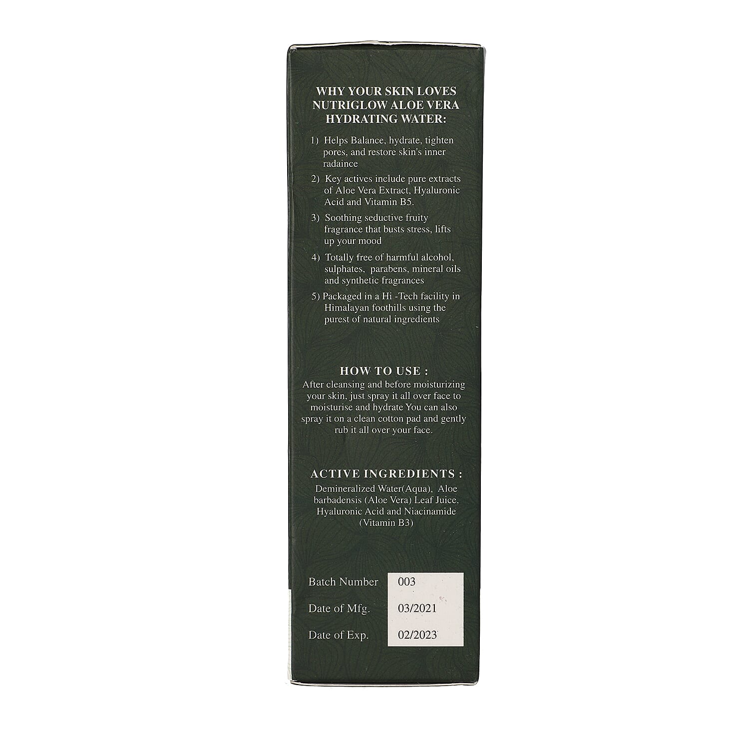 Black & White Design Gel Based Eye Mask With Aloe Vera Gel Pack & Aloe Vera Spray Hydrating Water 100ML