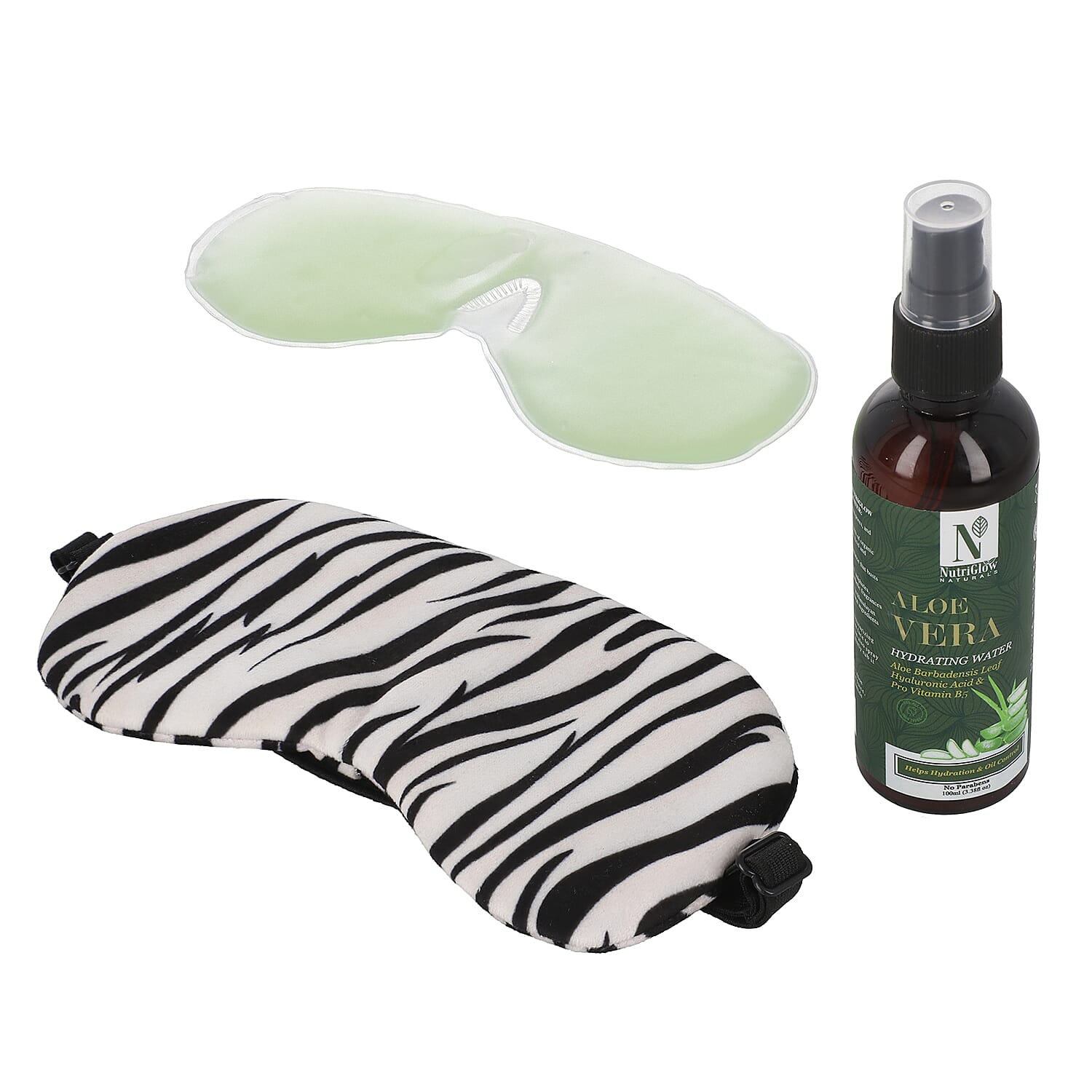 Zebra Design Eye Mask With Aloe Vera Gel Pack & Aloe Vera Spray Hydrating Water - 100 ML