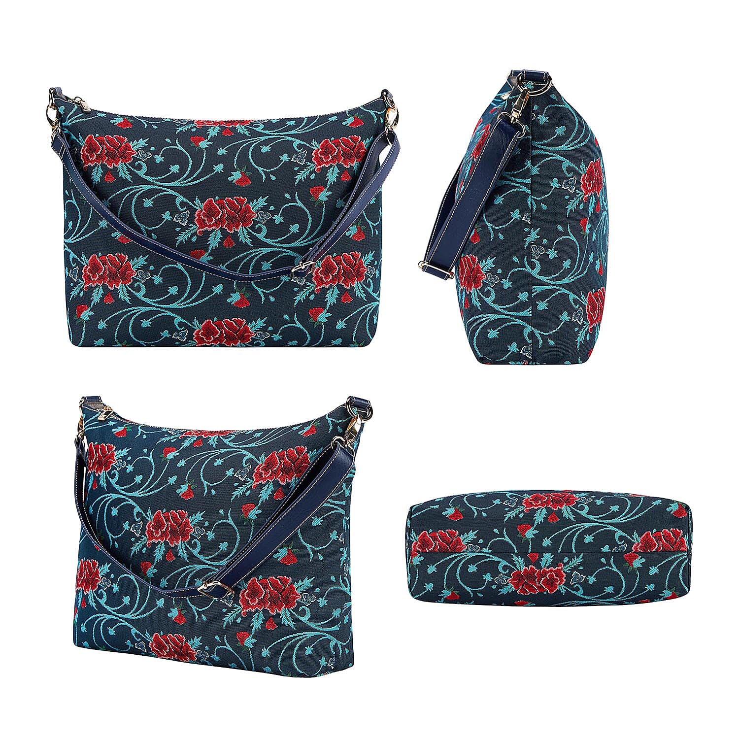 Signare Tapestry Frida Kahlo Carnation Collection - Slouch  Design Shoulder Bag (32x31x26cm)