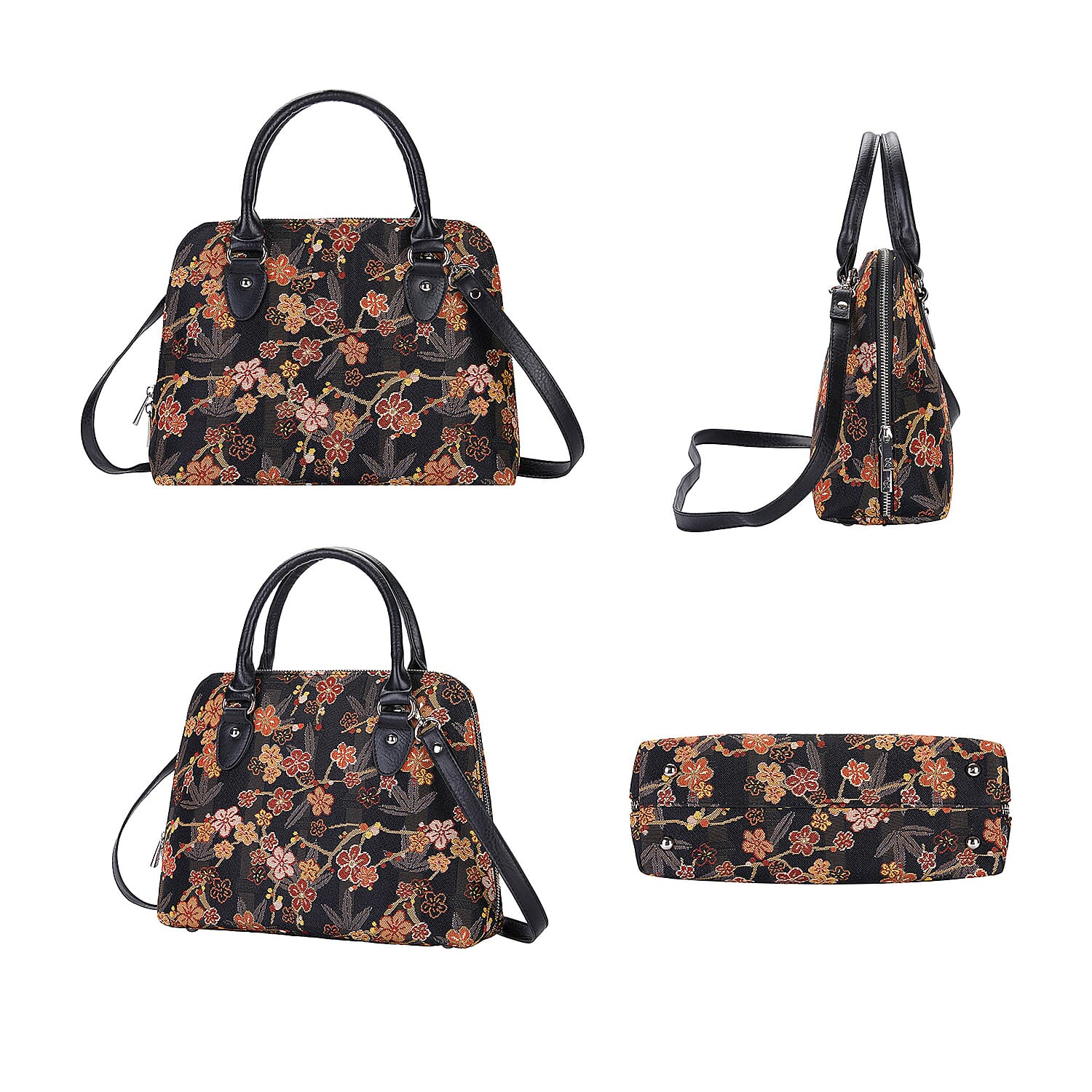 Signare Tapestry V&A Ume Sakura Collection - Top Handle Handbag with Adjustable Shoulder Strap