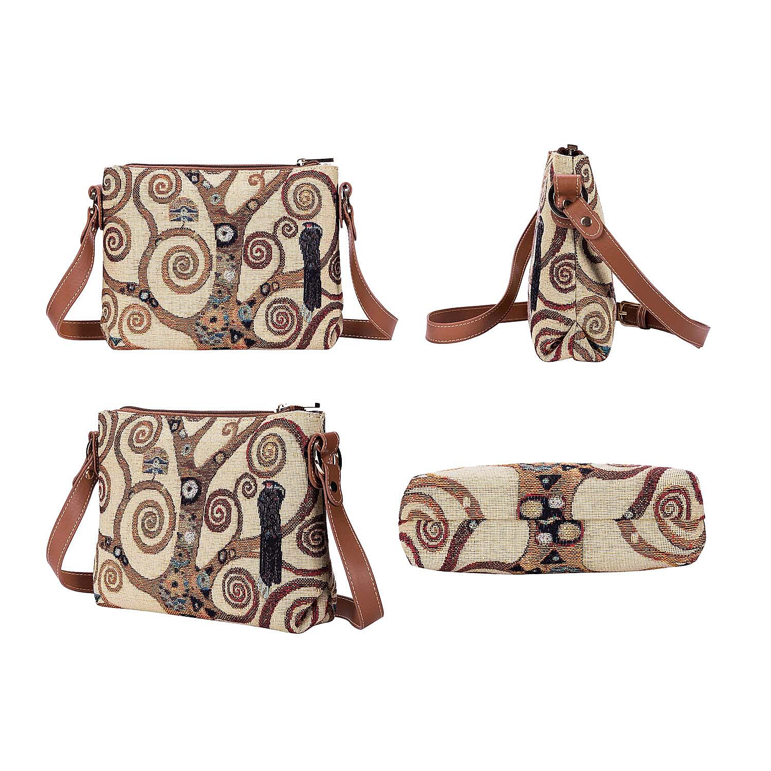 Signare Tapestry Gustav Klimt Tree of Life Cross Body Bag