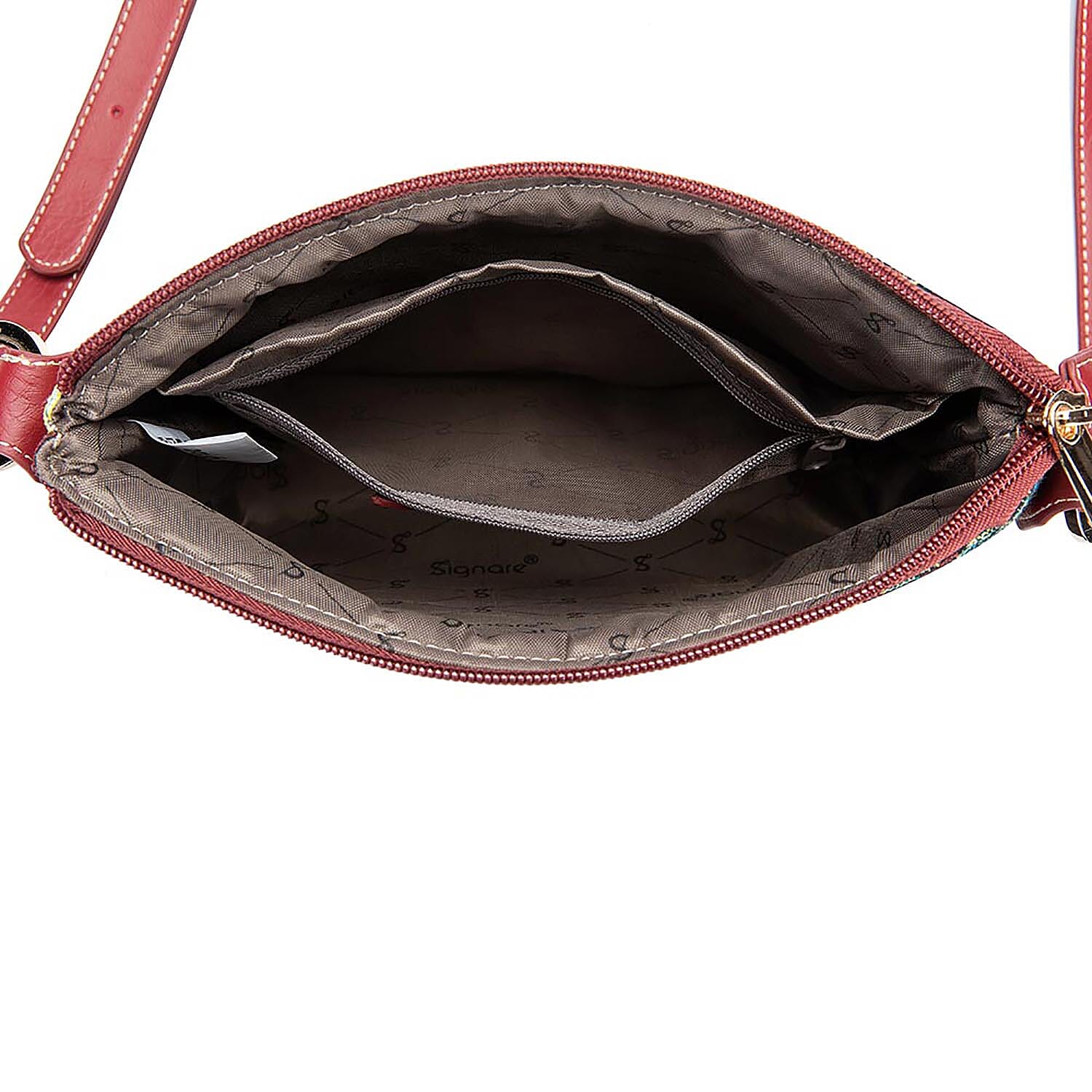 Signare Tapestry William Morris Tree of Life Crossbody Bag - Red