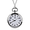 STRADA Japanese Movement Murano Glass Back Water Resistant Pocket Watch with Chain (Size 31) in Silver Tone