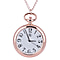 STRADA Japanese Movement Murano Glass Back Water Resistant Pocket Watch with Chain (Size 31) in Rose Gold Tone