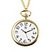 STRADA Japanese Movement Murano Glass Back Water Resistant Pocket Watch with Chain (Size 31) in Yellow Gold Tone