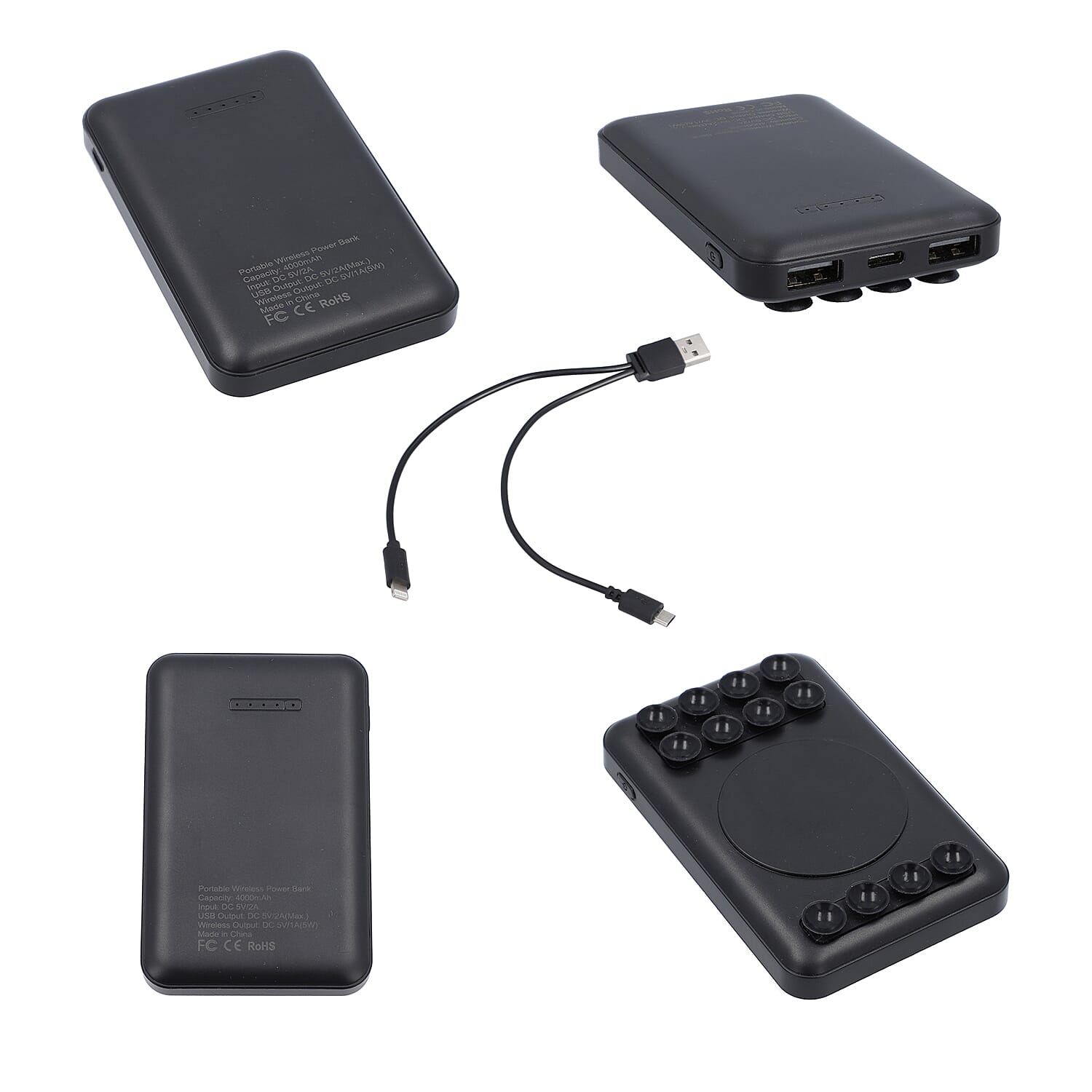 LOCK SOUL Zebra Pattern RFID Crossbody Bag with ( Size 30x22x13 Cm) 4000mah 2 in 1 Wireless Power Bank - Black