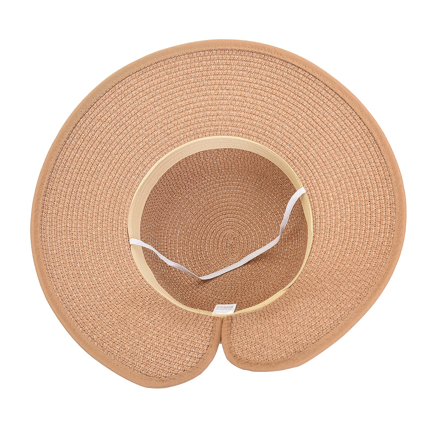 2 Pieces Set - Bowknot Hat with Ribbon (Size-34x10Cm) and Leopard Pattern Eye Sunglasses - Khaki and Brown