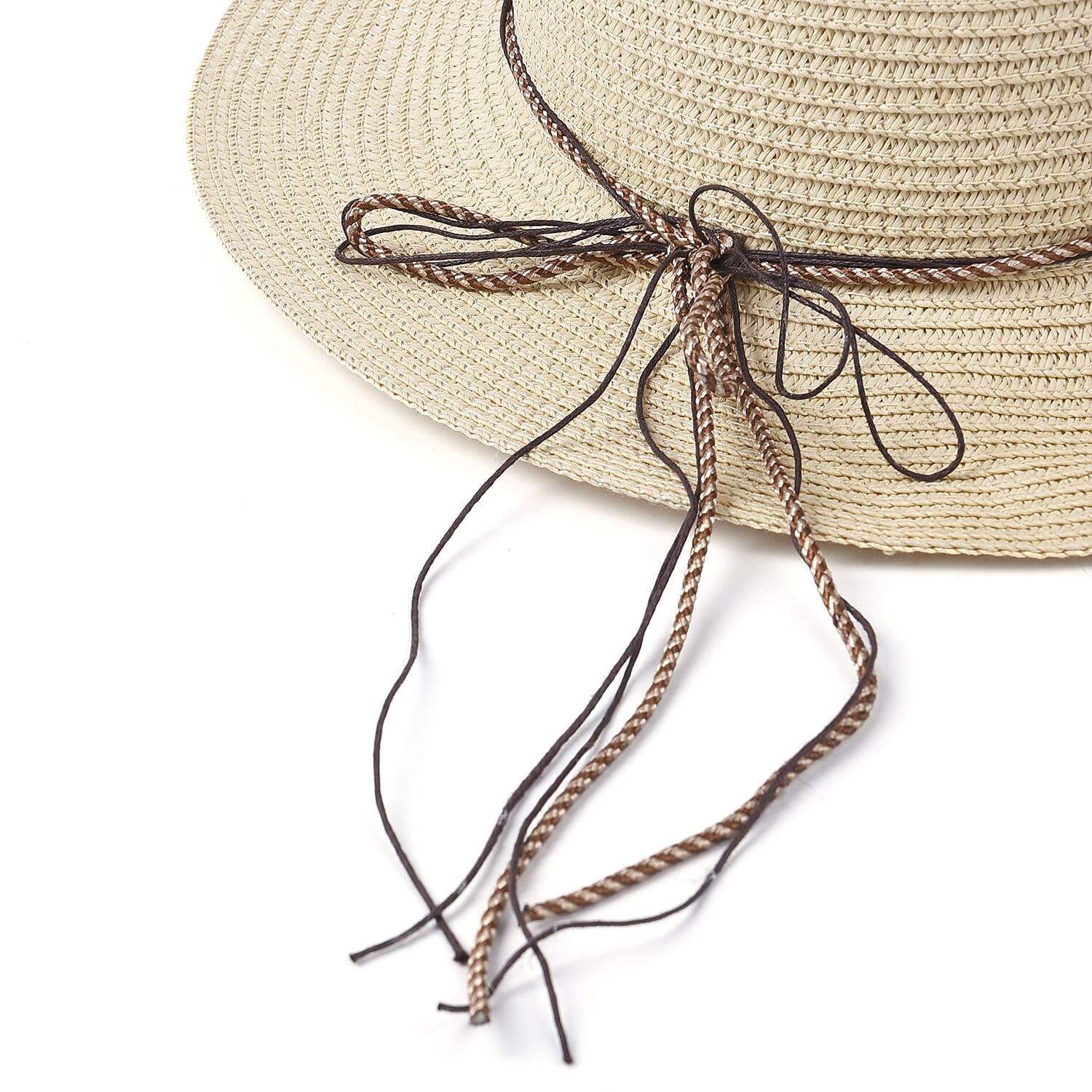 2 Piece Set - Stylish Hat with Ribbon & Ergonomic Pattern Round Retro Eye Sunglasses - Off White and Black