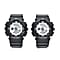 Set of 2 - GENOA Japanese Movement and Digital Water Resistant Watch - Black