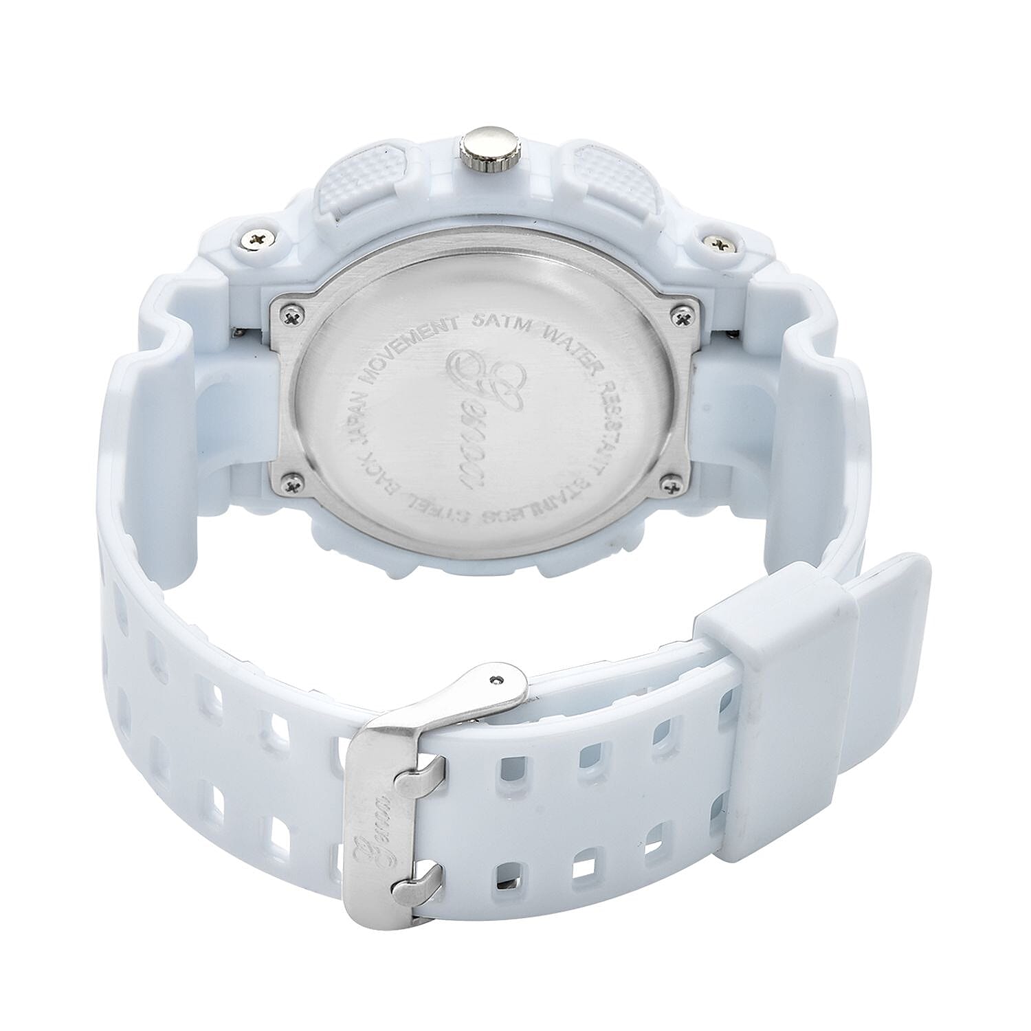 Set of 2 - GENOA Japanese Movement and Digital Water Resistant Watch - Black - White