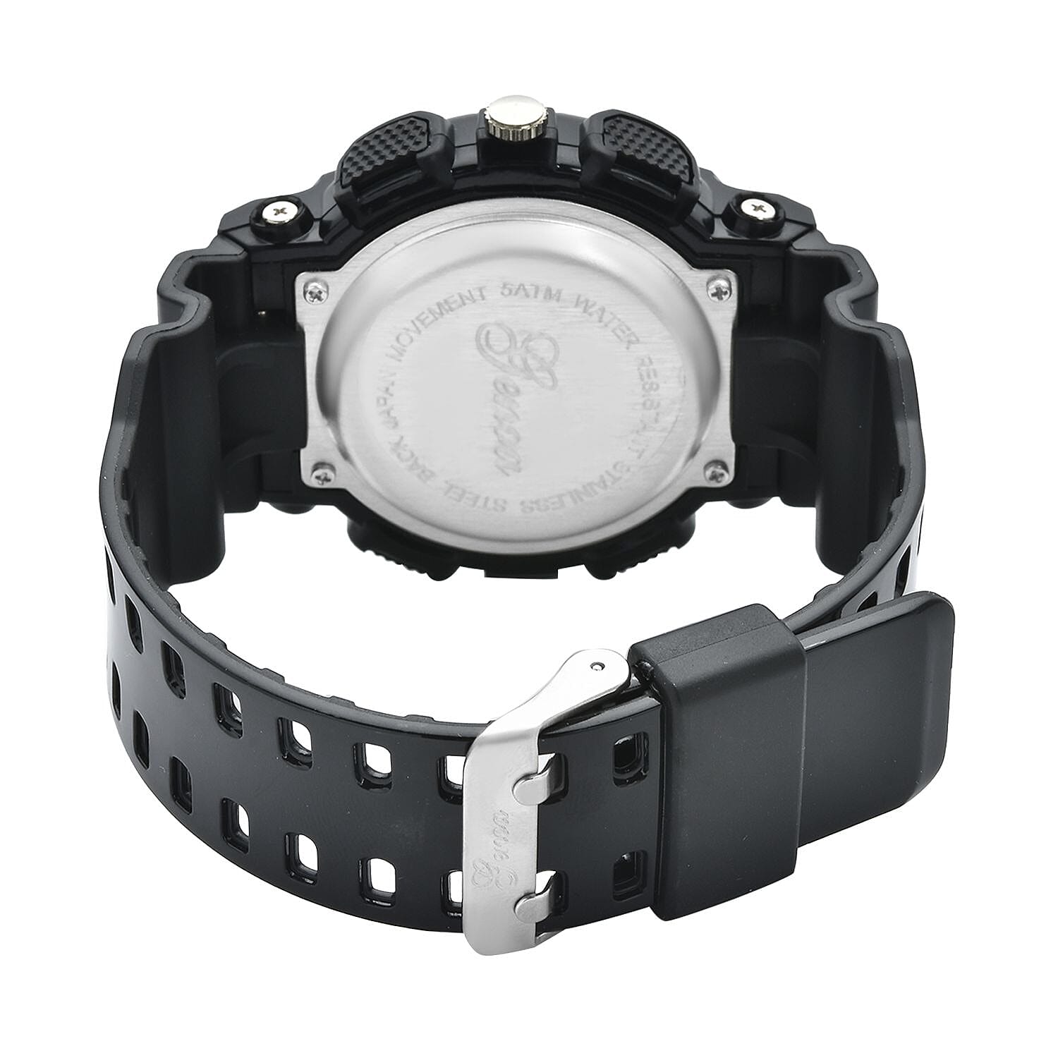 Set of 2 - GENOA Japanese Movement and Digital Water Resistant Watch - Black - White
