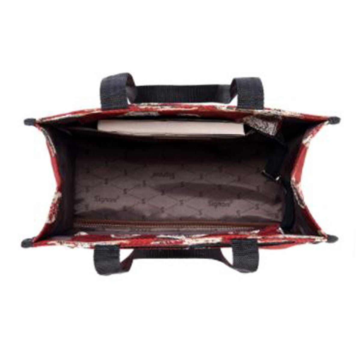 Signare Tapestry Pug Pattern Shopper Bag and Pouch (Size 30x30x14 Cm) - Red