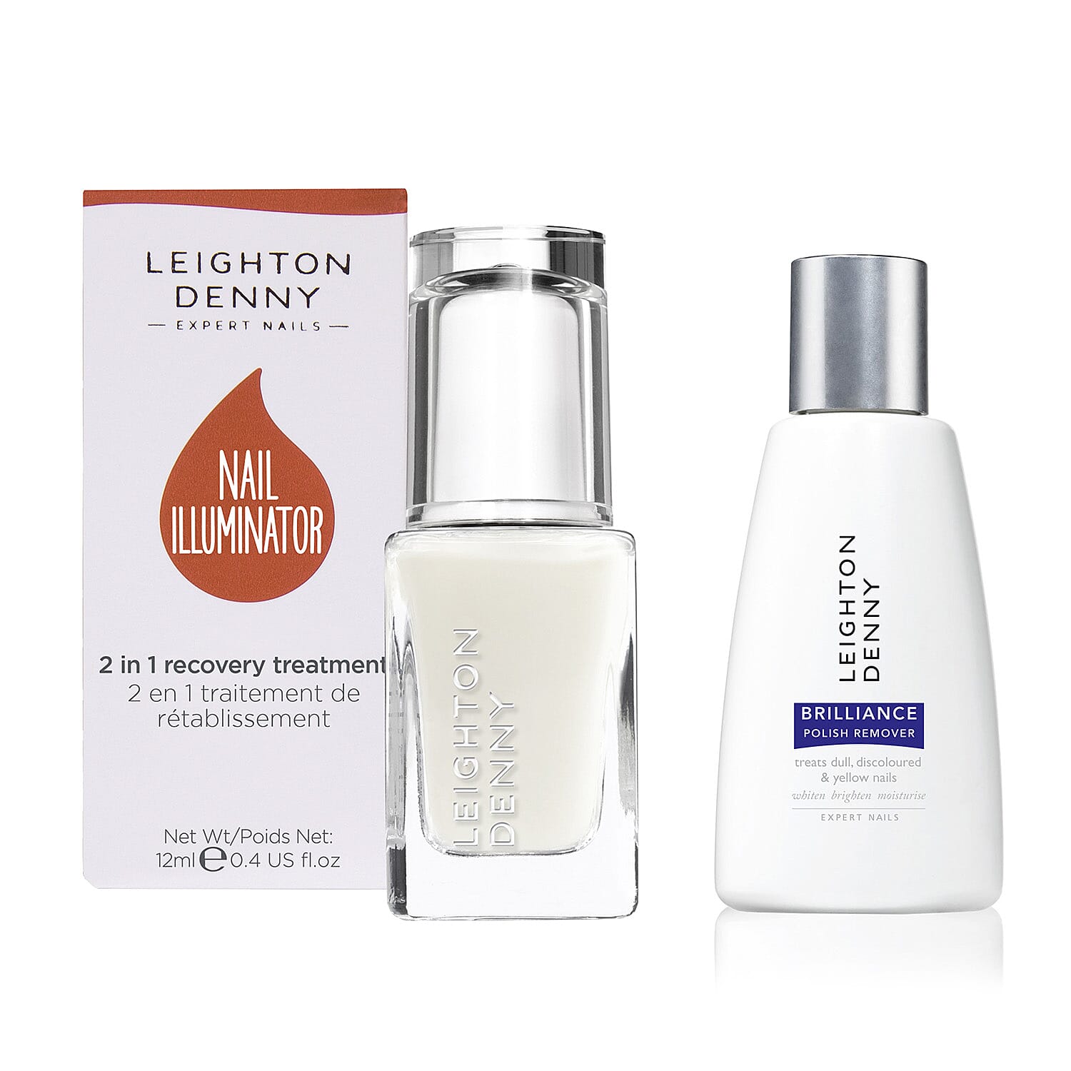 Leighton Denny- Brilliance Remover - 125ml, Leighton Denny- Bright & Beautiful Duo (Incl. Nail Illuminator - 12ml & Brilliance Remover - 125ml)