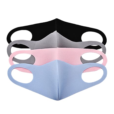 Pack of 4 - Reusable Soft Face Covers (95% Polyester 5% Spandex)