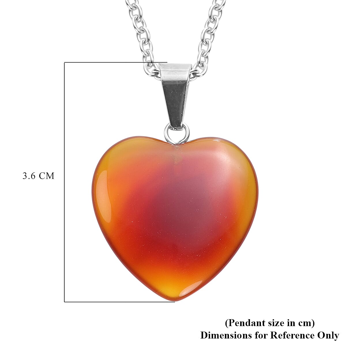 Red Agate Heart Pendant with Chain (Size 20) in Silver Tone 21.50 Ct.
