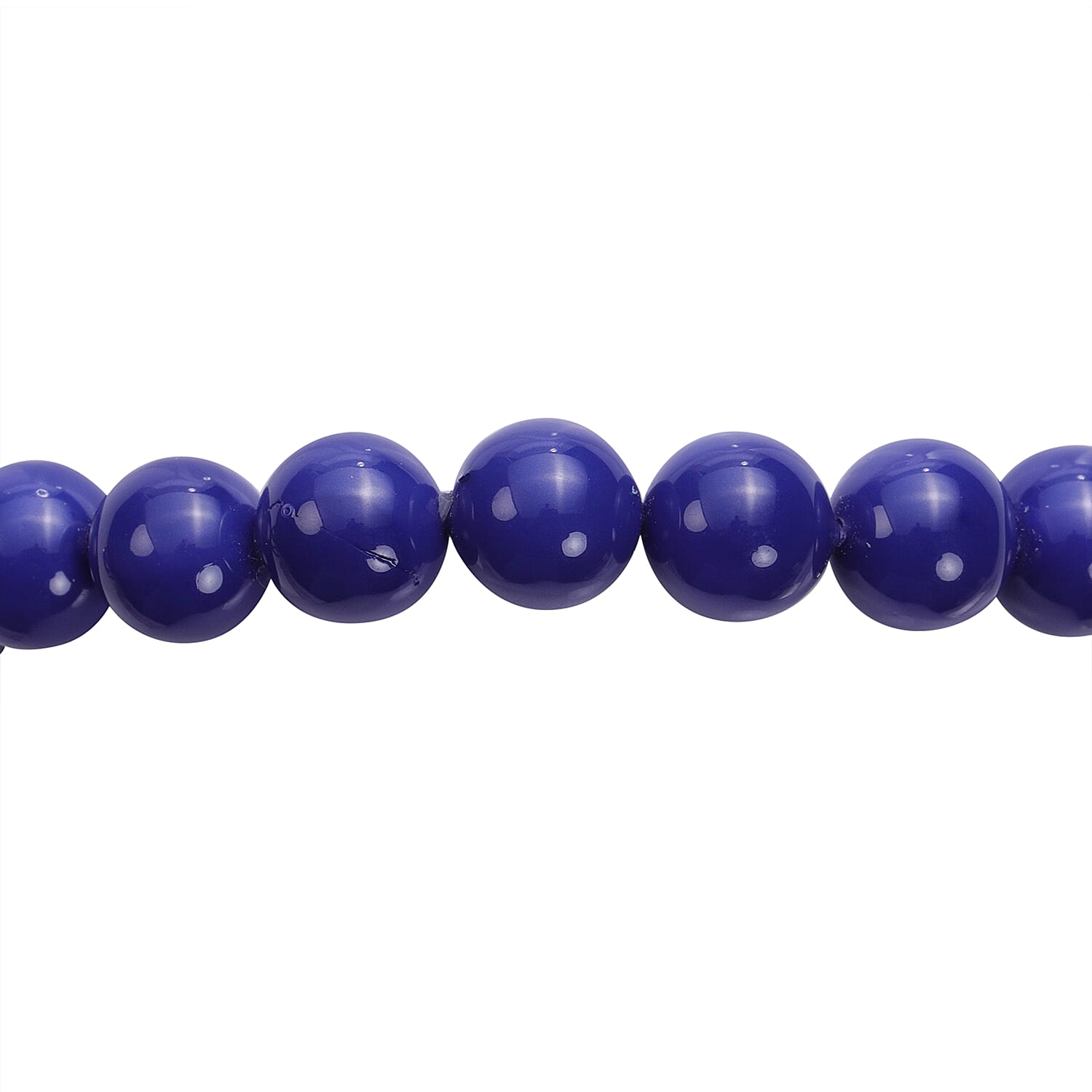 3 Piece Set - Tanzanite Colour Shell Pearl Stretchable Bracelet (Size 7), Necklace (Size 20 with Magnetic Lock) and Earrings (with Push Back) in Stainless Steel
