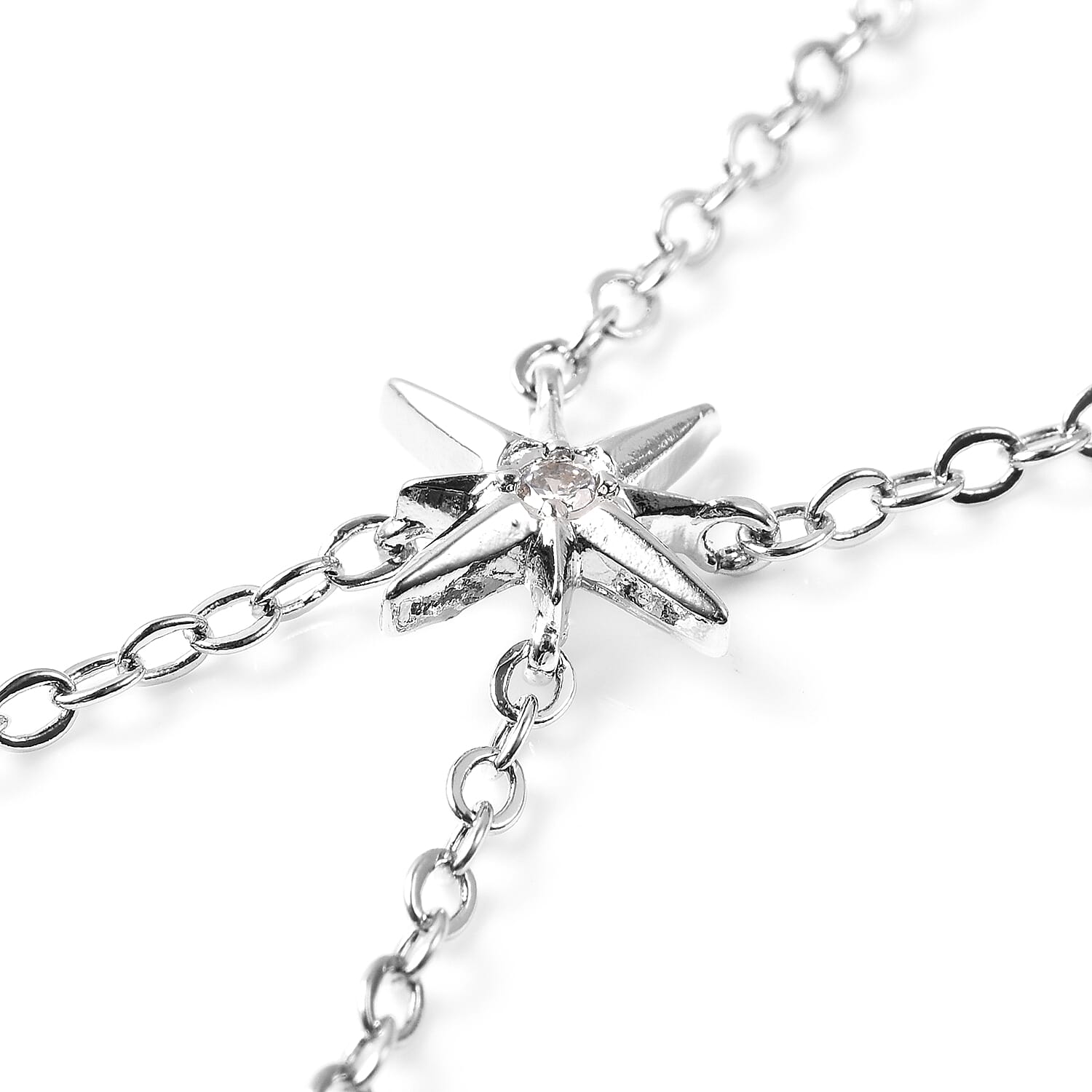 Set of 2 - Simulated Green Sapphire Necklace (Size 20 with 3 inch Extender) & Earrings (with Push Back) in Silver Tone