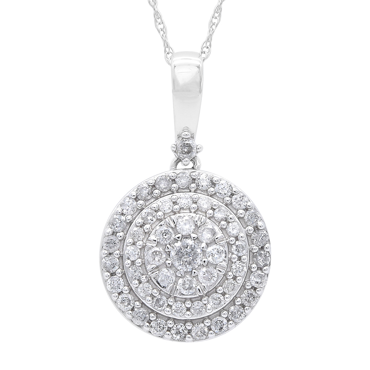 NY Close Out Deal- 10K White Gold Diamond (I2/G-H) Pendant with