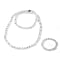 Set of 2 - 2.2 Ct. White AB Glass Crystal Necklace and Bracelet in Silver Tone