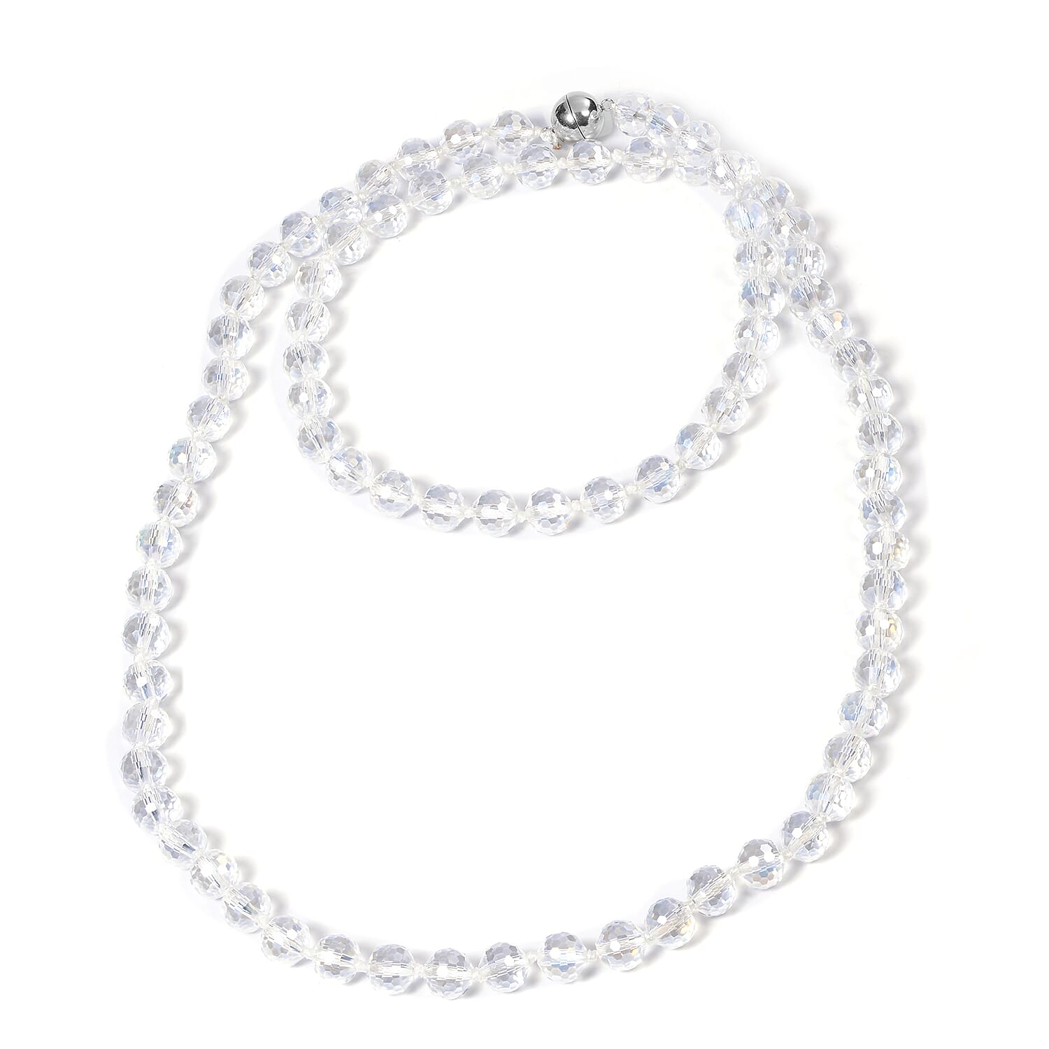 Set of 2 - Crystal Necklace and Bracelet in Silver Tone