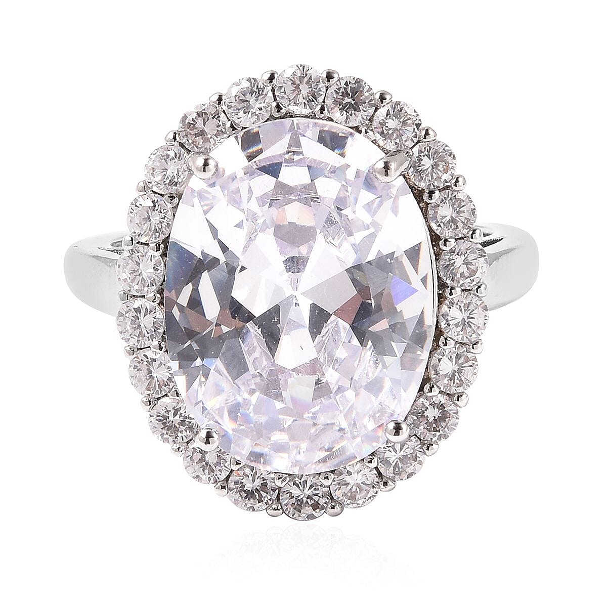 4 Piece Set -  Simulated Diamond Ring, Necklace (Size 20 with 2 inch Ext.), Barcelet (Size 8 with Extra Clasp) and Earrings (with Clasp) in Silver Tone