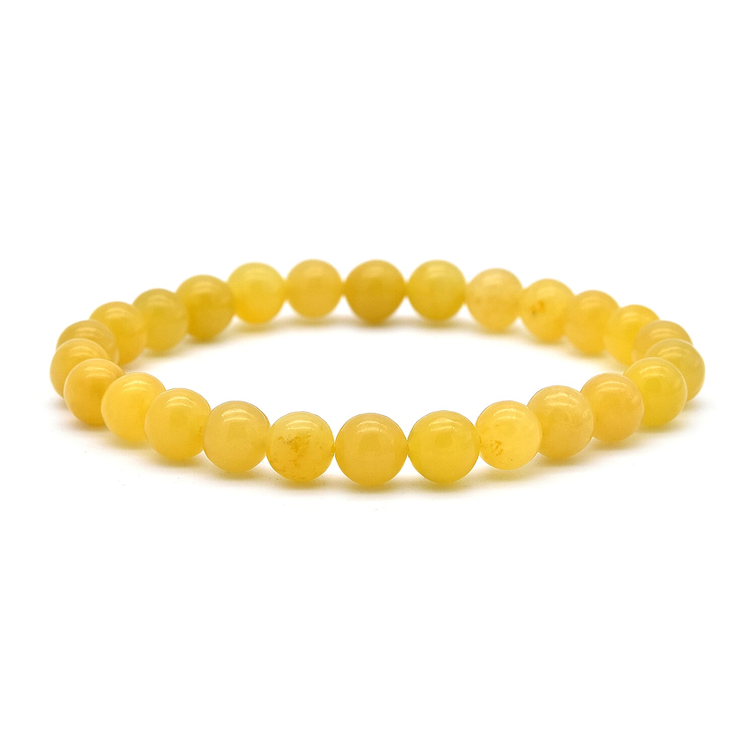 2 Piece Set -  Honey Jade Stretchable Bracelet (Size 7.5) and Stud Earrings (with Push Back) in Sterling Silver 128.00 Ct.