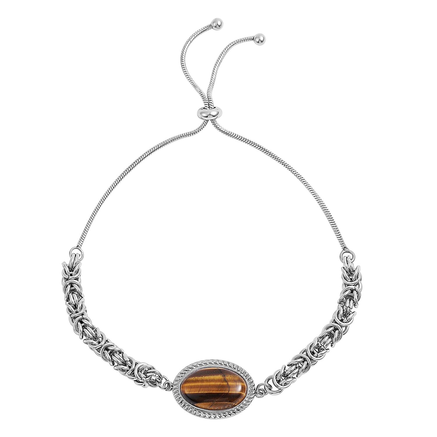 2 Piece Set - Yellow Tigers Eye Bracelet (Size 6.5-11 Inch Adjustable) and Earrings With Lever Back in Stainless Steel