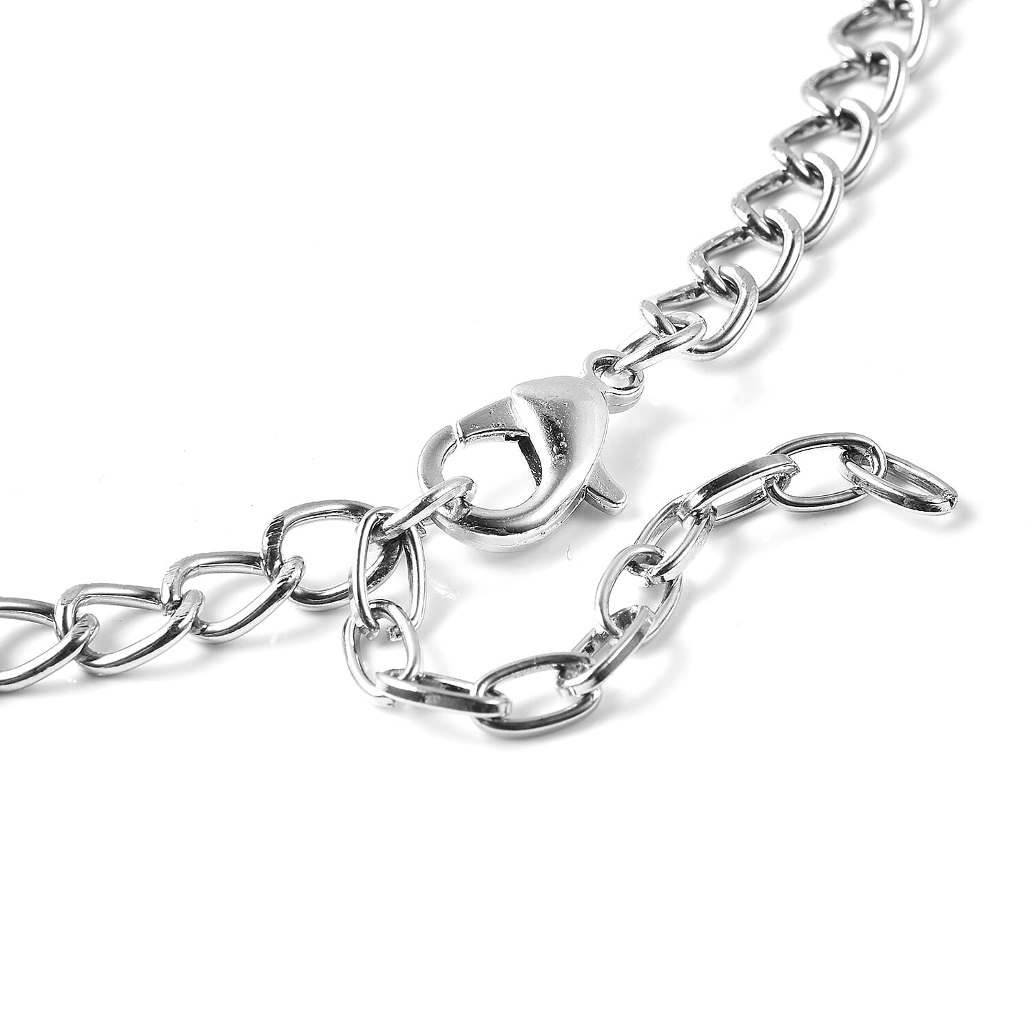 2 Piece Set - Simulated Pink Sapphire and White Austrian Crystal Heart Necklace (Size 20 with 1 inch Extender) and Earrings (with Push Back)