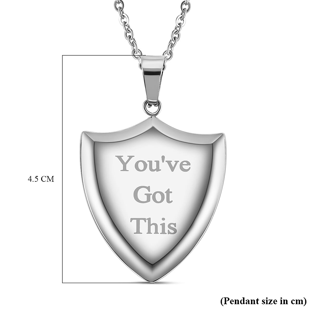Engraved Pendant with Chain (Size 24) in Silver Tone