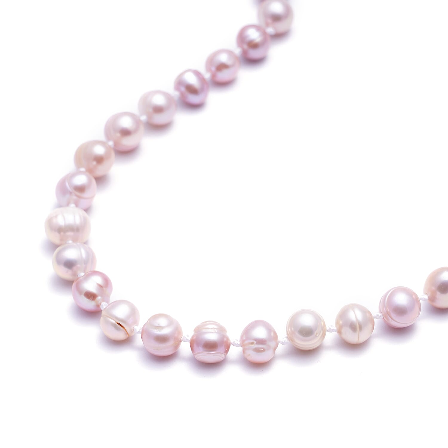 3 Piece Set -  Purple Freshwater Pearl Stretchable Bracelet (Size 6.5-7.5), Stud Earrings (with Push Back) and Necklace (Size 18 with 2 inch Extender)