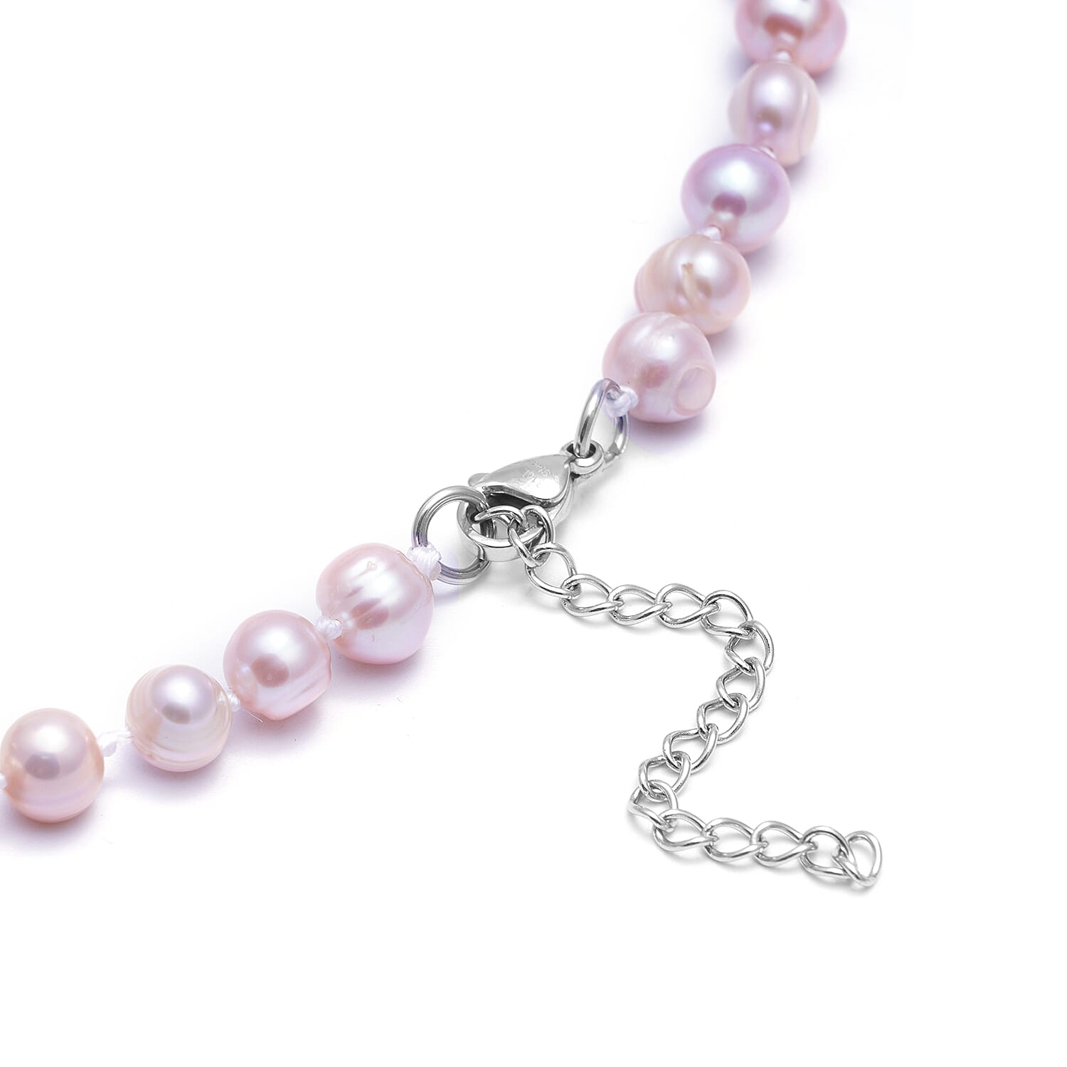 3 Piece Set -  Purple Freshwater Pearl Stretchable Bracelet (Size 6.5-7.5), Stud Earrings (with Push Back) and Necklace (Size 18 with 2 inch Extender)