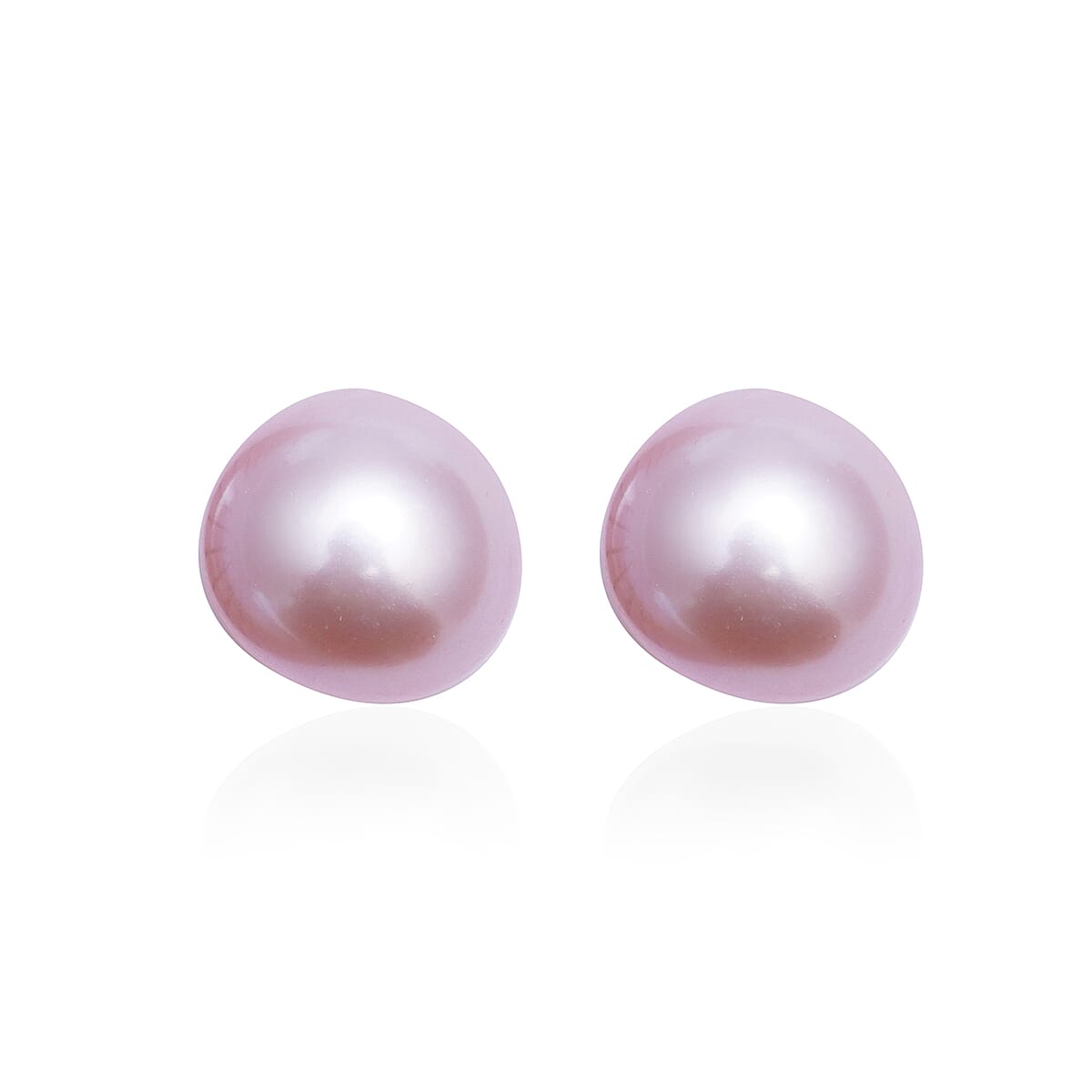 3 Piece Set -  Purple Freshwater Pearl Stretchable Bracelet (Size 6.5-7.5), Stud Earrings (with Push Back) and Necklace (Size 18 with 2 inch Extender)