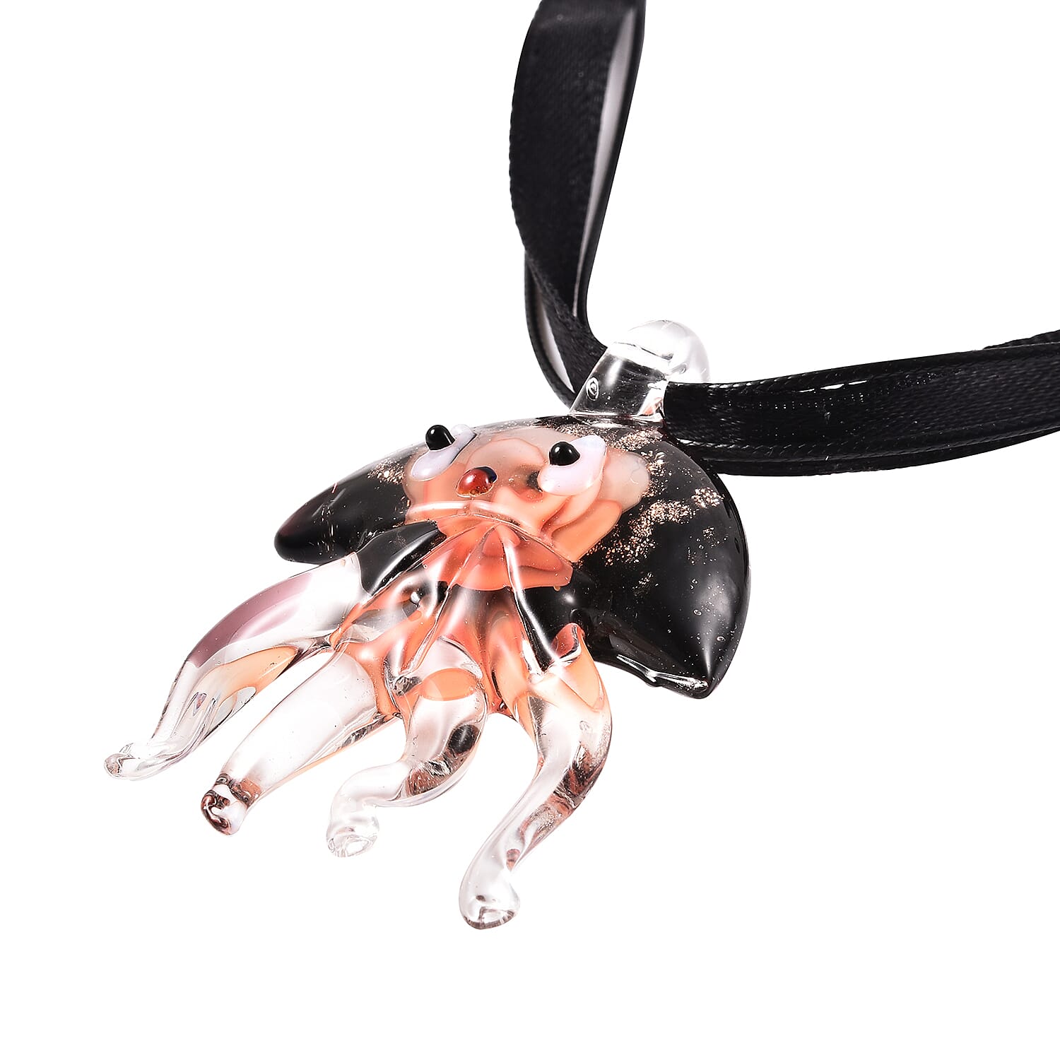 Purple Colour Murano Style Glass Octopus Pendant and Chain (Size 19 with 2 inch Extender)