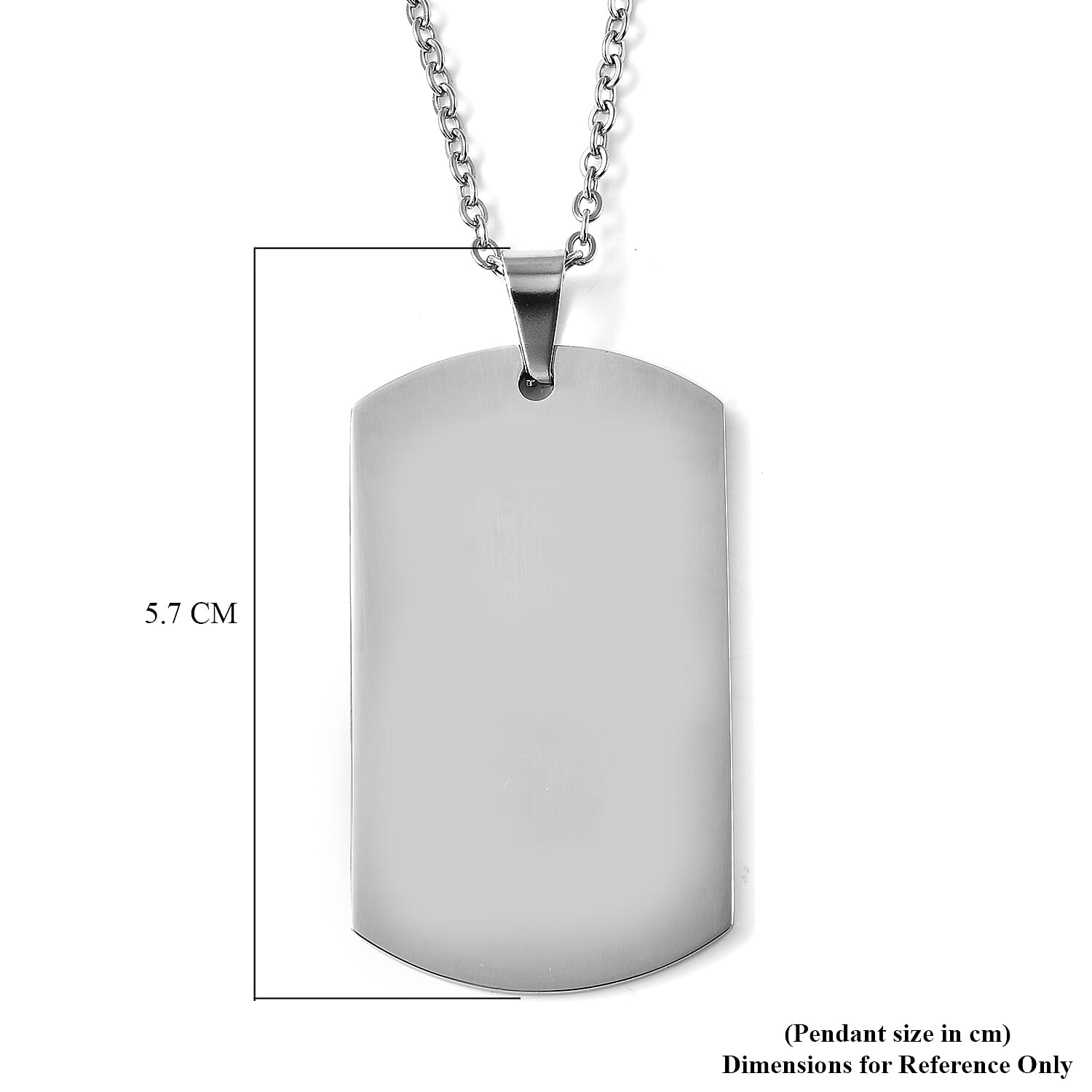 Dag Tag Pendant with Chain (Size 17.5) in Stainless Steel
