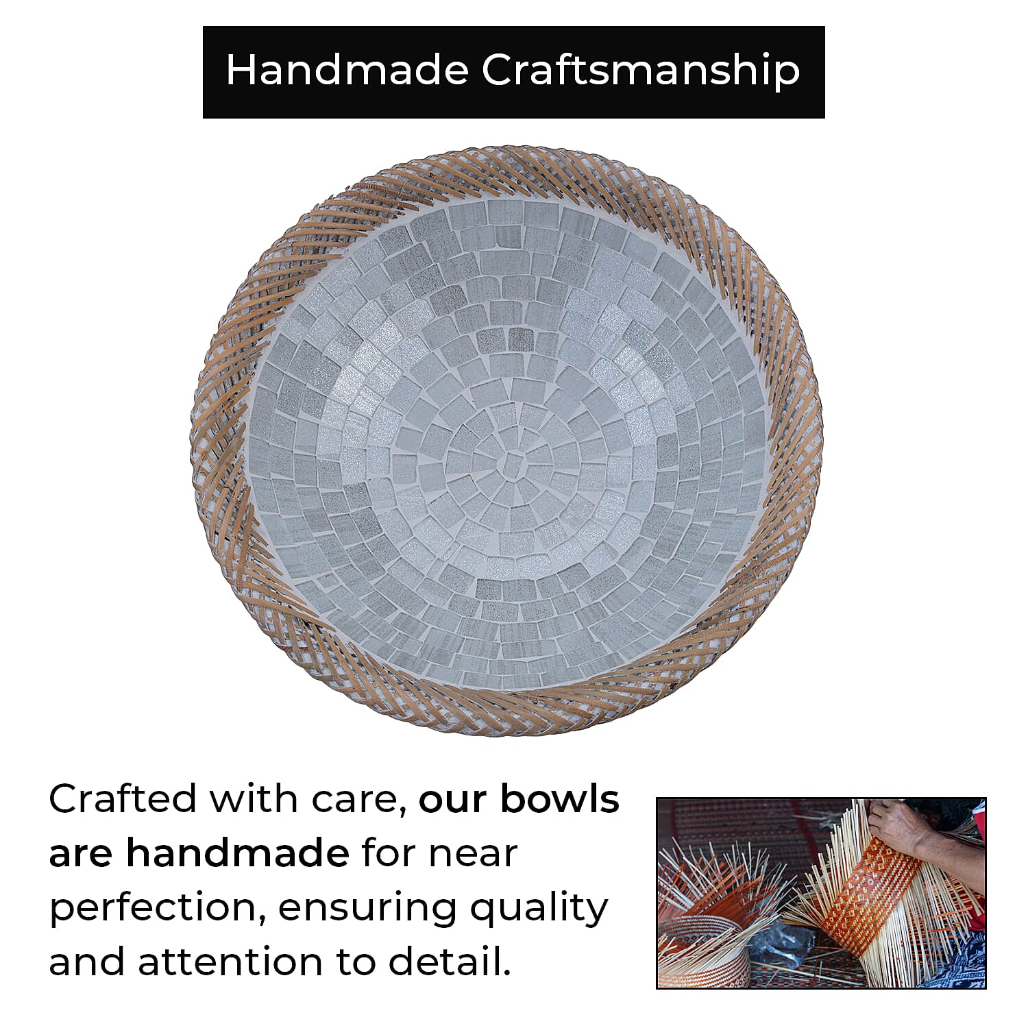 Set of 3 Mosaic Terracotta Round plate flower of life motif