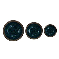 Set of 3 Mosaic Terracotta Round plate flower of life motif