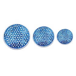 Set of 3 Handmade Mosaic Terracotta Round Bowl - Pink