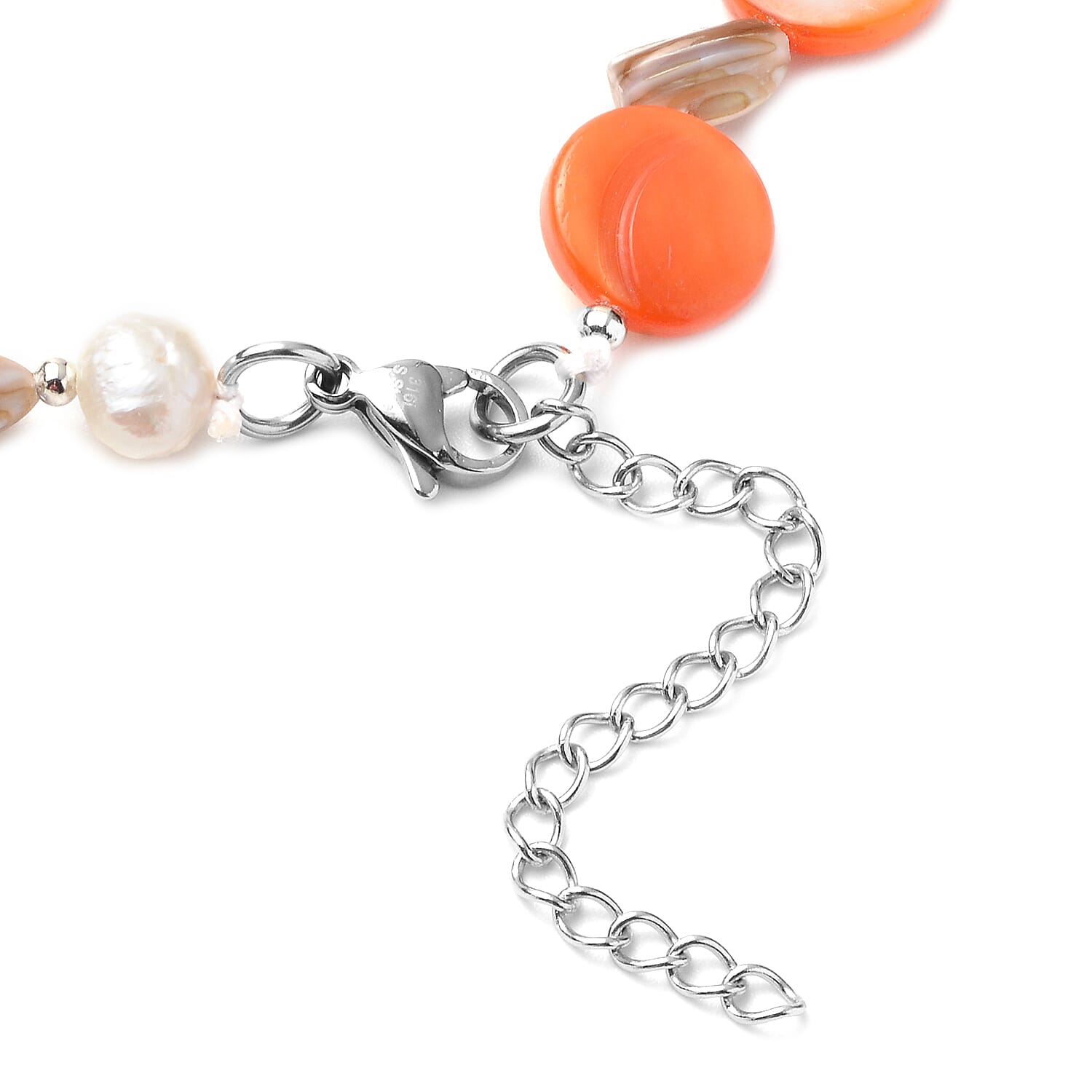 2 Piece Set - White and Purple Freshwater Pearl Necklace (Size 20 with 2 inch Extender) and Hook Earrings in Silver Tone