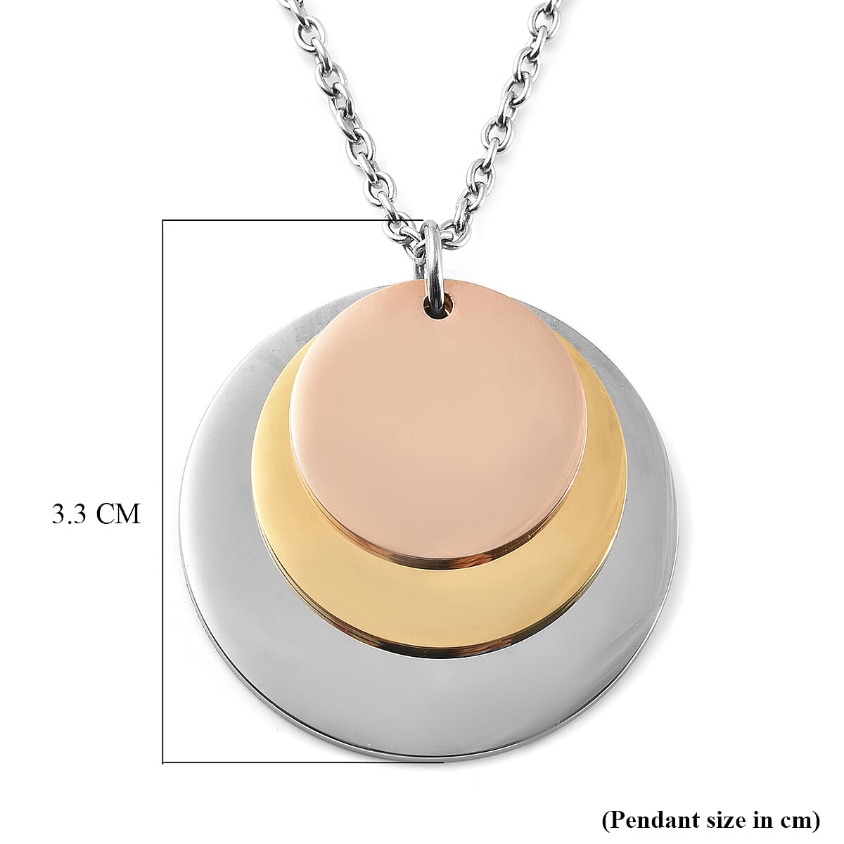 Coin Charms Tri-Tone Pendant with Chain (Size 20)