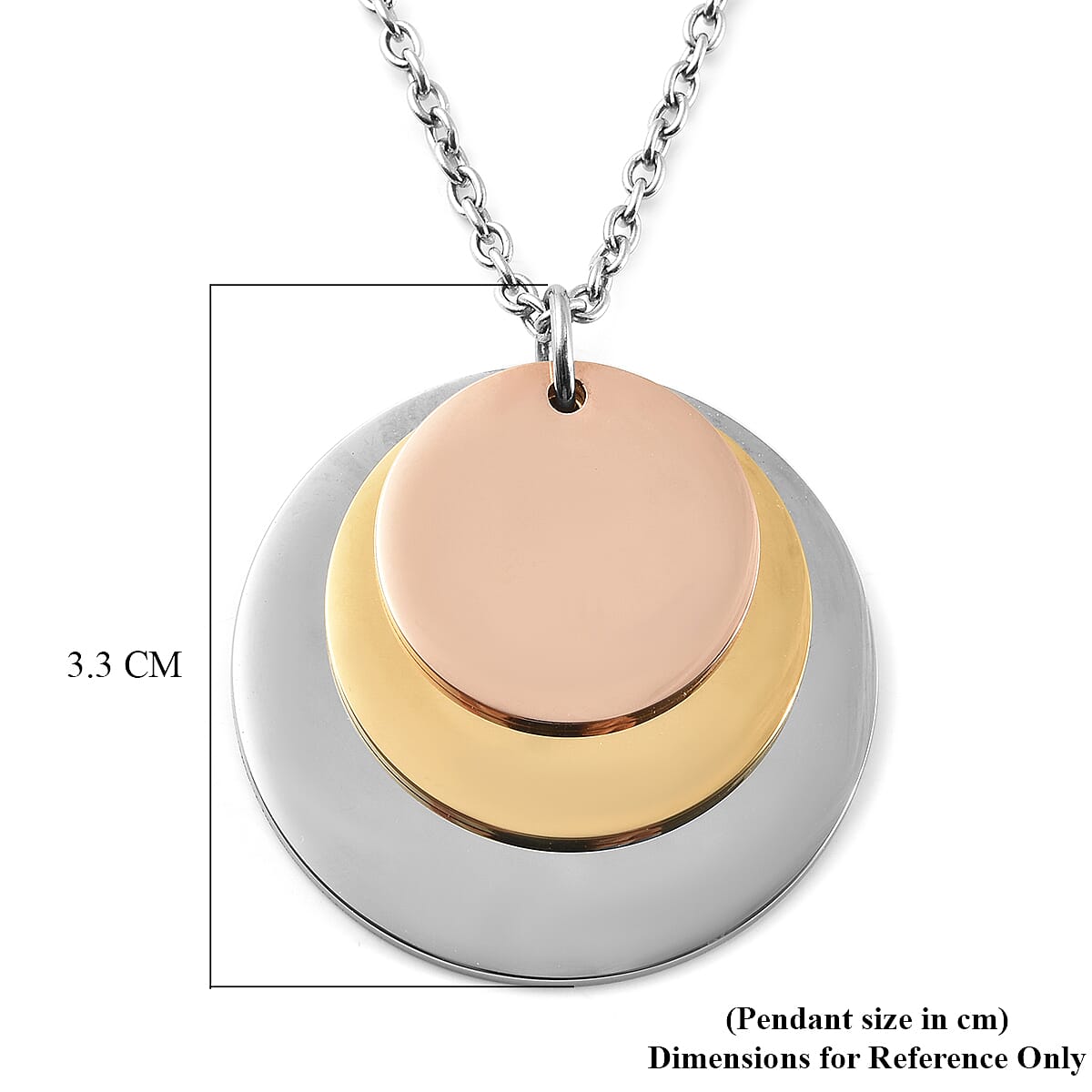 Coin Charms Tri-Tone Pendant with Chain (Size 20)