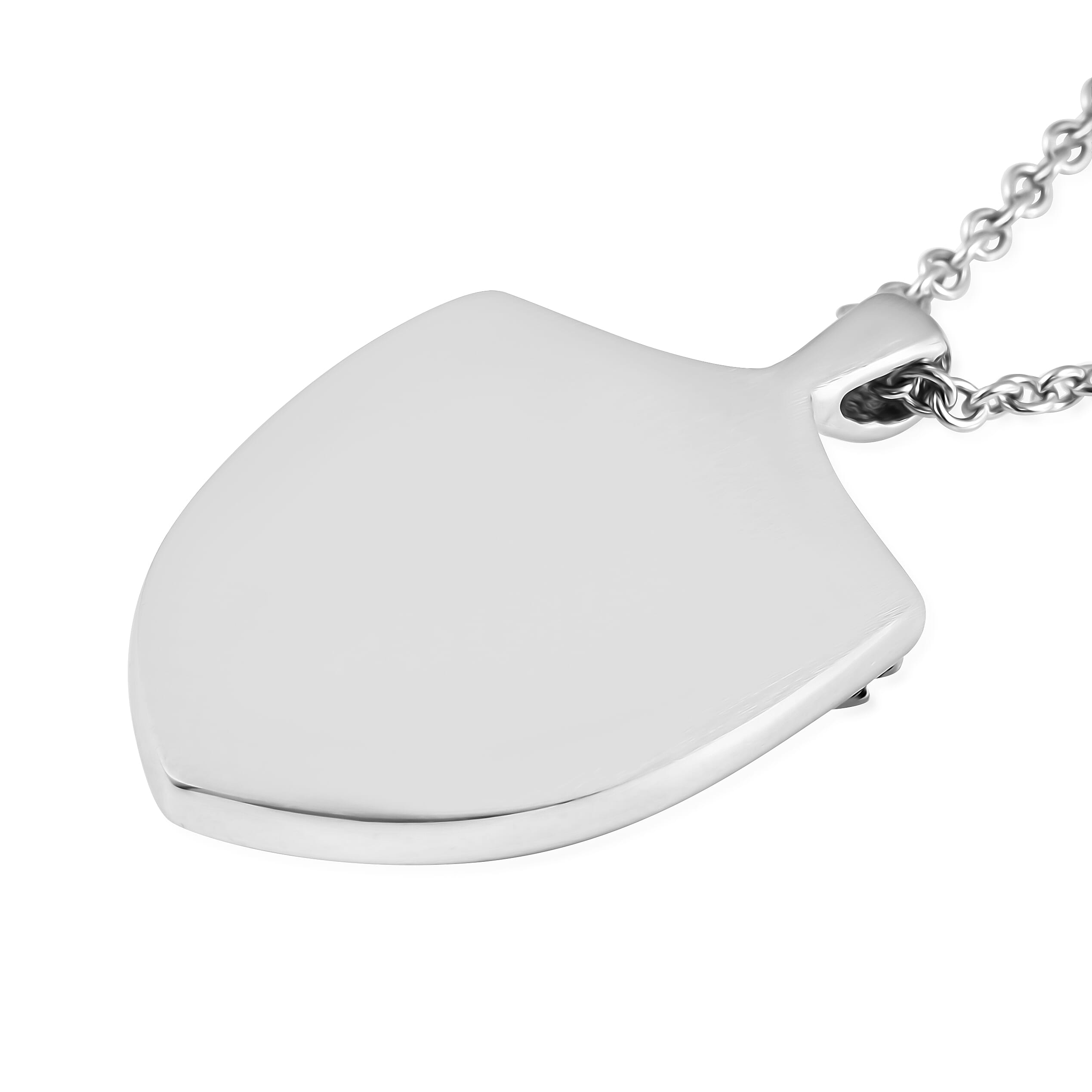 Black Agate Arrow Pendant with Chain (Size 24) in Stainless Steel 26.30 Ct.