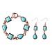 2 Piece Set - Multi Colour Howlite Station Bracelet (Size 7.5) with T-Bar Lock & Earrings in Silver Tone 15.00 Ct.